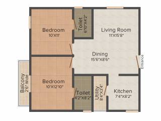 Alps Aurora (2BHK+2T (1,013 sq ft) 1013 sq ft)