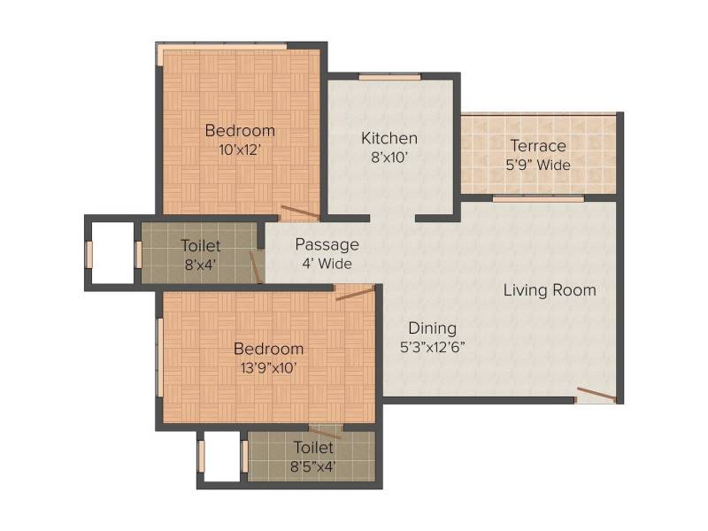 SMGK Kala Niketan (2BHK+2T (672 sq ft) 672 sq ft)