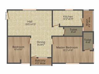 Primark Lake View (2BHK+2T (1,150 sq ft) 1150 sq ft)