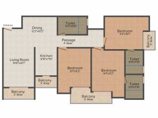 Nalanda Grand (3BHK+3T (1,750 sq ft) 1750 sq ft)