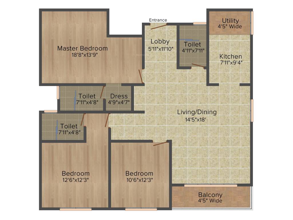 Valmark Aastha (3BHK+3T (1,805 sq ft) 1805 sq ft)