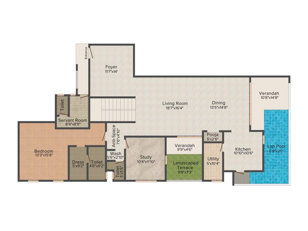 Bhoomi Oyster (3BHK+3T (4,775 sq ft) + Study Room 4775 sq ft)