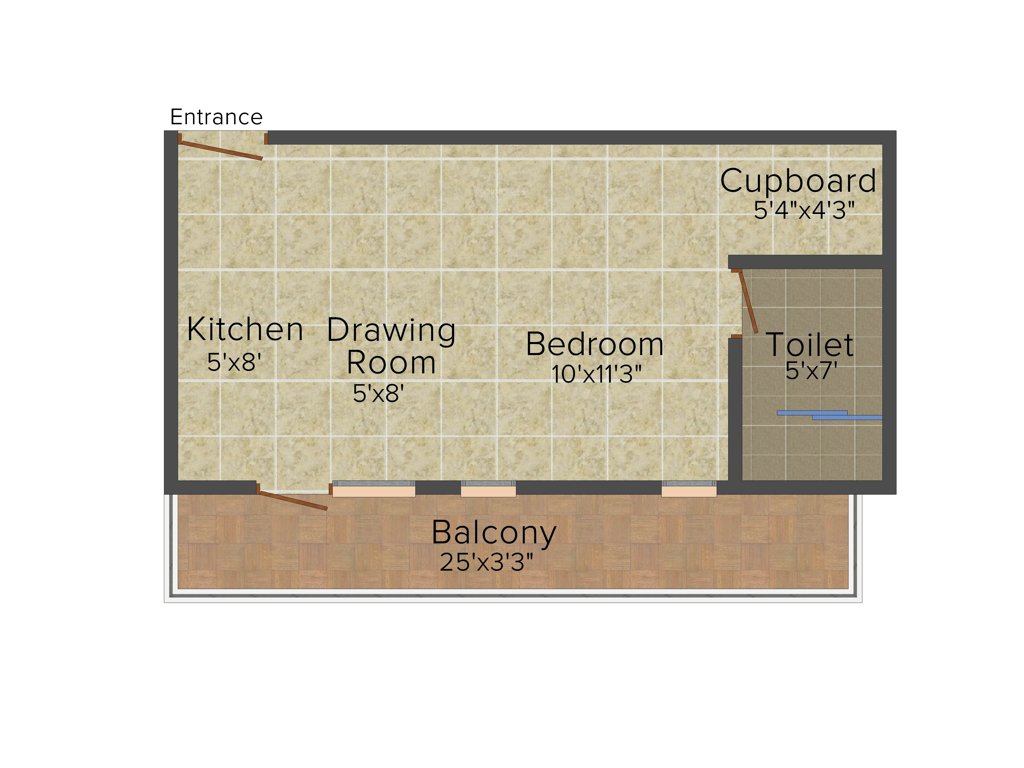 Kansal Anandam Suites (1BHK+1T (495 sq ft) 495 sq ft)