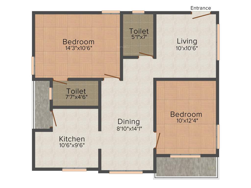 Transcon Lakshmi Narasimha Residency (2BHK+2T (1,082 sq ft) 1082 sq ft)