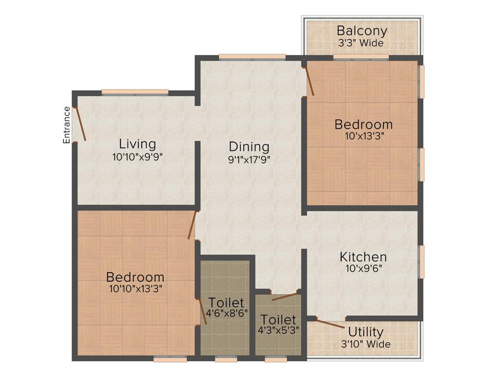 Transcon Lakshmi Narasimha Residency (2BHK+2T (1,131 sq ft) 1131 sq ft)