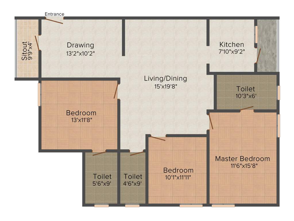 Transcon Lakshmi Narasimha Residency (3BHK+3T (1,689 sq ft) 1689 sq ft)