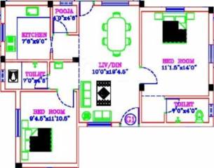 Vishnu Sri Rahavendra Flats (2BHK+2T (936 sq ft) + Pooja Room 936 sq ft)