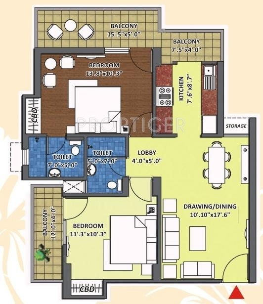 K W Srishti (2BHK+2T (1,040 sq ft) 1040 sq ft) K W Srishti (2BHK+2T (1,040 sq ft) 1040 sq ft)