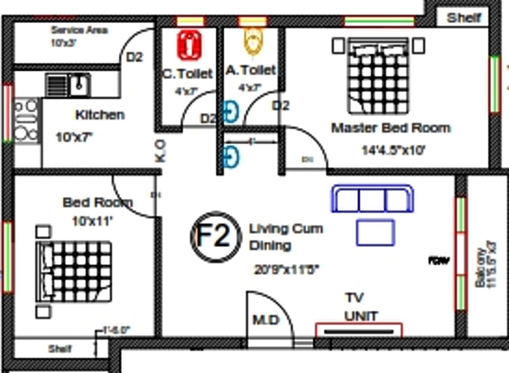 Rohaan Constructions Raintree (2BHK+2T (1,016 sq ft) 1016 sq ft)