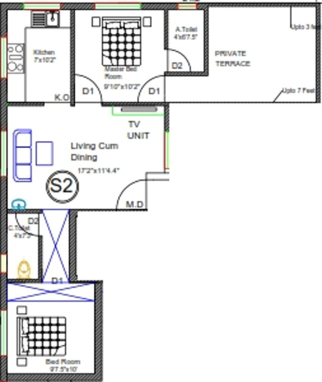 Rohaan Constructions Raintree (2BHK+2T (733 sq ft) 733 sq ft)