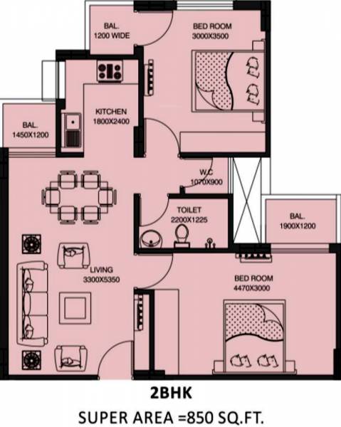 Omkar Daffodils (2BHK+1T (850 sq ft) 850 sq ft) Omkar Daffodils (2BHK+1T (850 sq ft) 850 sq ft)