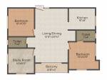 Rohaan Constructions Parkview 2BHK+2T (1,062 sq ft) + Study Room