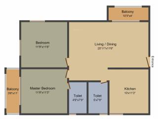 Sarada Casa Estrella (2BHK+2T (852 sq ft) 852 sq ft)