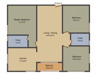 Sarada Casa Estrella (3BHK+2T (1,260 sq ft) 1260 sq ft)