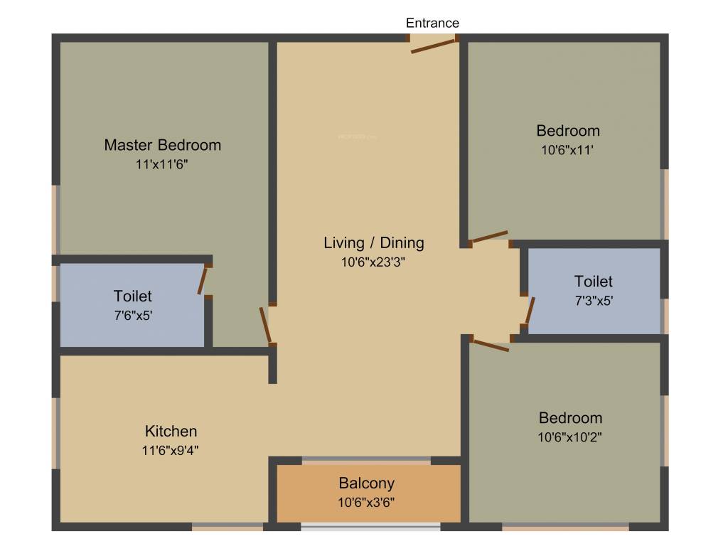 Sarada Casa Estrella (3BHK+2T (1,260 sq ft) 1260 sq ft)