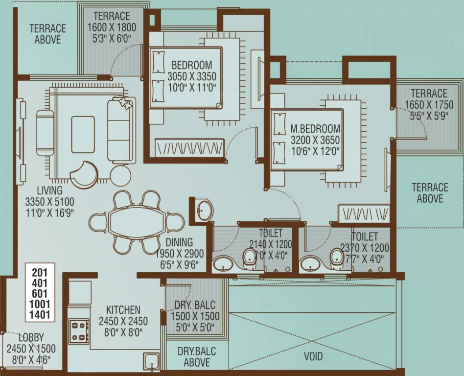 Vertical Alcinia (2BHK+2T (1,017 sq ft) 1017 sq ft) Vertical Alcinia (2BHK+2T (1,017 sq ft) 1017 sq ft)