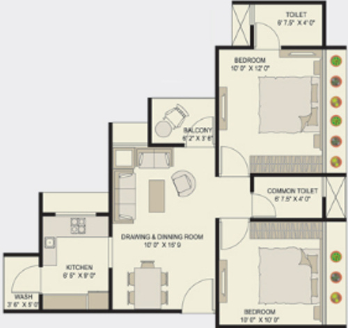 Shree Gayatri Satyamev Alice Hills (2BHK+2T (1,008 sq ft) 1008 sq ft)
