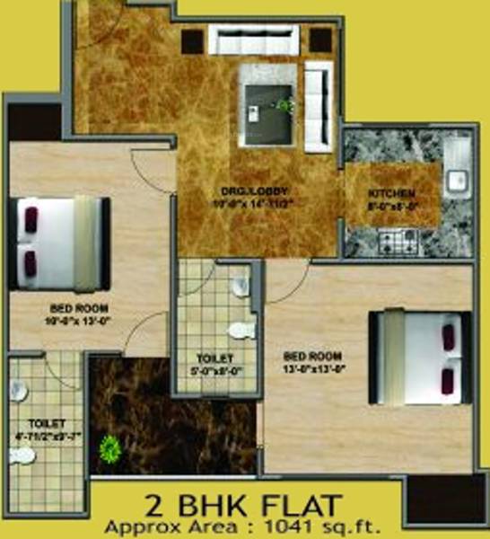 Jai Shree Balaji Infra Sukhdham Residency (2BHK+2T (1,041 sq ft) 1041 sq ft)