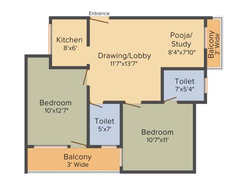Jai Shree Balaji Infra Sukhdham Residency (2BHK+2T (1,008 sq ft) 1008 sq ft)