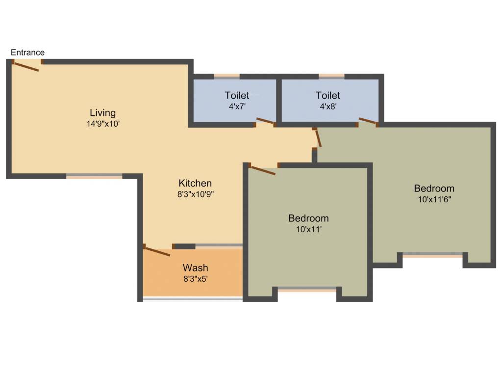 Radhika Vihar (2BHK+2T (868 sq ft) 868 sq ft)