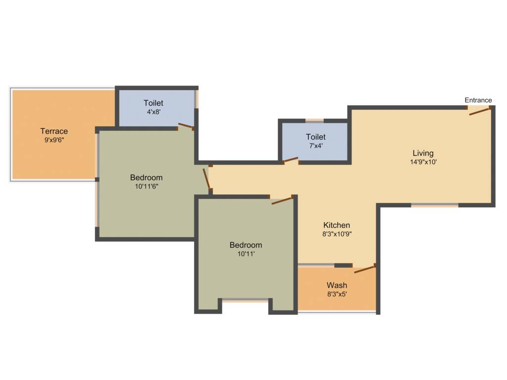 Radhika Vihar (2BHK+2T (898 sq ft) 898 sq ft)