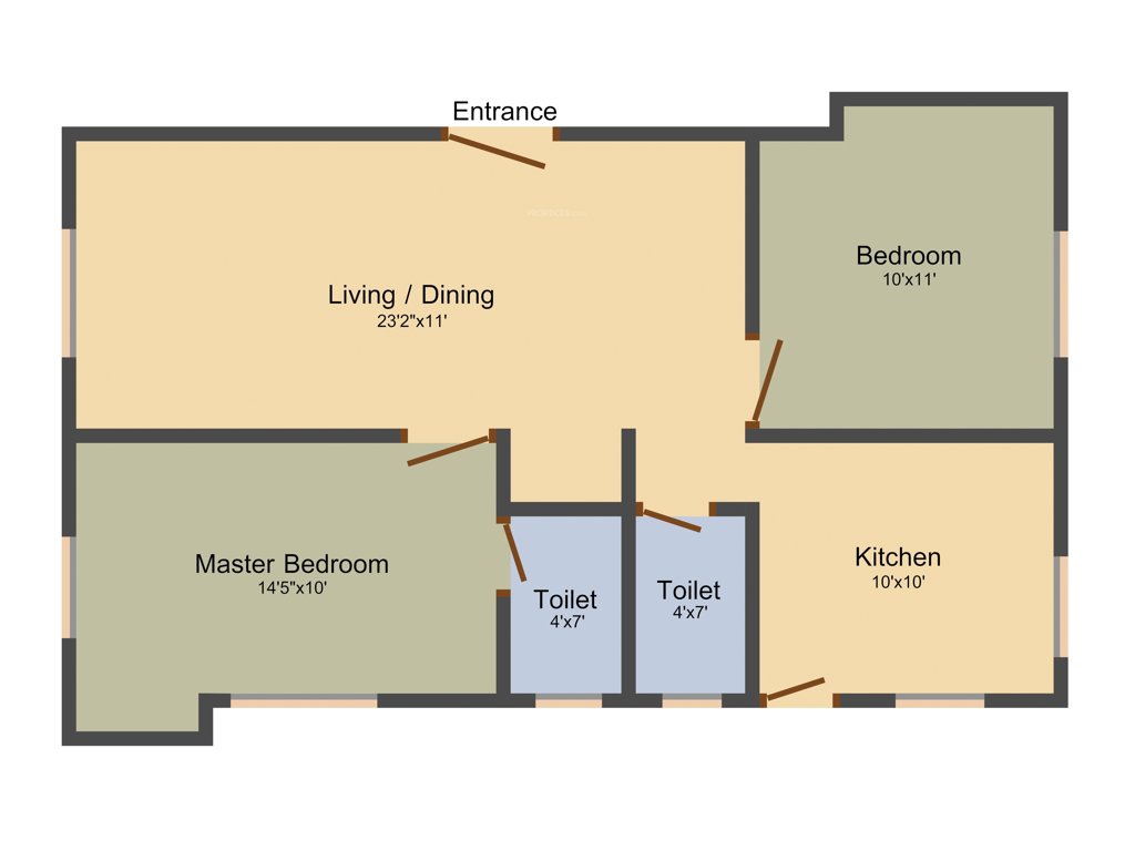 Rohaan Orchid (2BHK+2T (1,066 sq ft) 1066 sq ft)