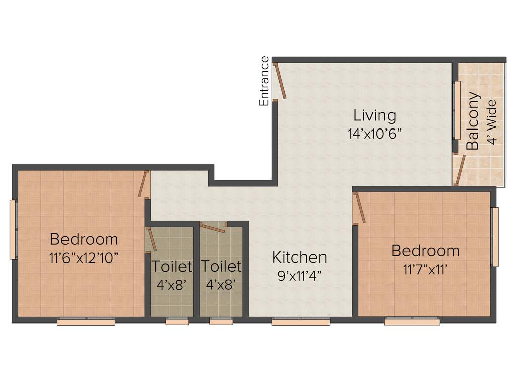 Deepak Panchdeep Renuka Mata Housing Society (2BHK+2T (860 sq ft) 860 sq ft)