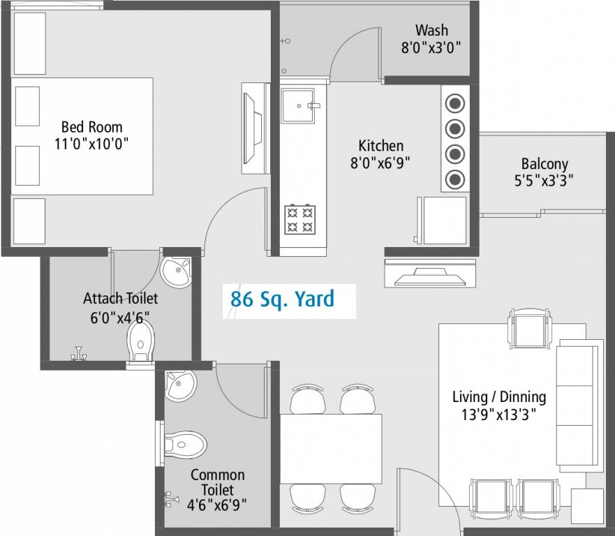 Laxmi Nivas (1BHK+2T (774 sq ft) 774 sq ft)