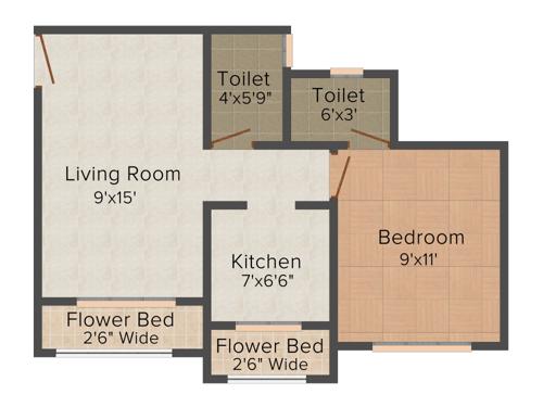 KMF Gokul Dham (1RK+1T (428 sq ft) 428 sq ft)