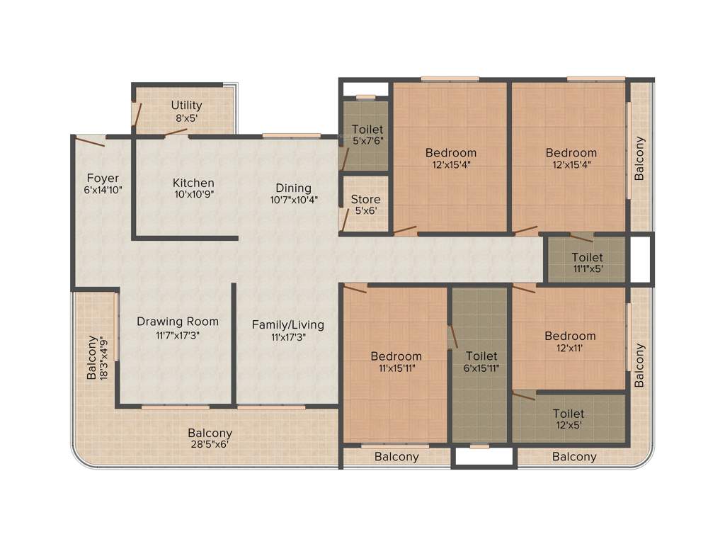 Prapti Springs Exotica II (4BHK+4T (3,500 sq ft) 3500 sq ft)