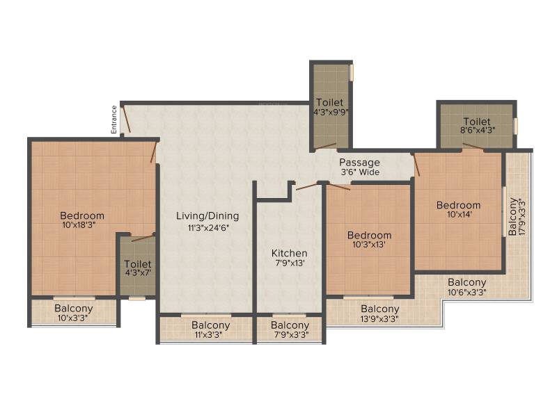 S Raheja SDS Raheja Residency (3BHK+3T (1,850 sq ft) 1850 sq ft)