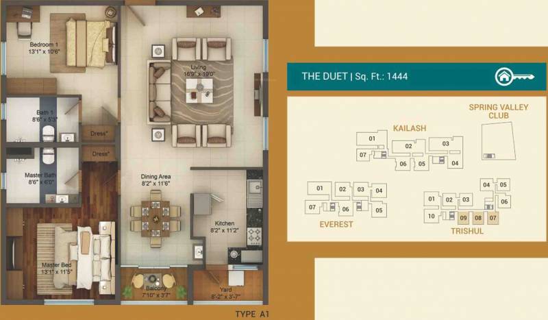 LEPL The Residences At Mid Valley City (2BHK+2T (1,444 sq ft) 1444 sq ft)