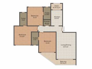 S Raheja Sapphire (3BHK+4T (1,230 sq ft) 1230 sq ft)