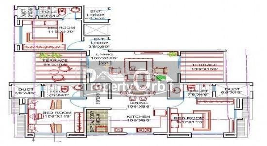 Chintamani Arundhati (3BHK+3T (1,093 sq ft) 1093 sq ft)