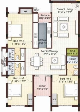 ASV Sunrise (3BHK+3T (1,780 sq ft) 1780 sq ft)