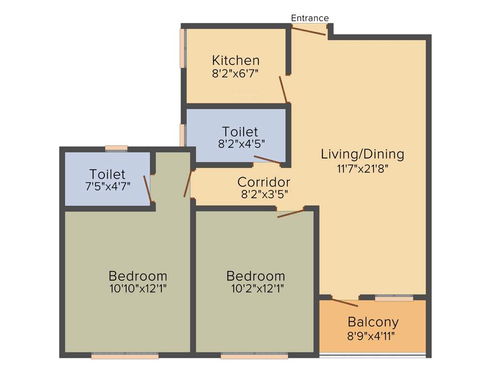 Ambuja Udvita (2BHK+2T (1,007 sq ft) 1007 sq ft)