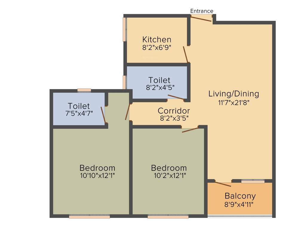 Ambuja Udvita (2BHK+2T (1,011 sq ft) 1011 sq ft)