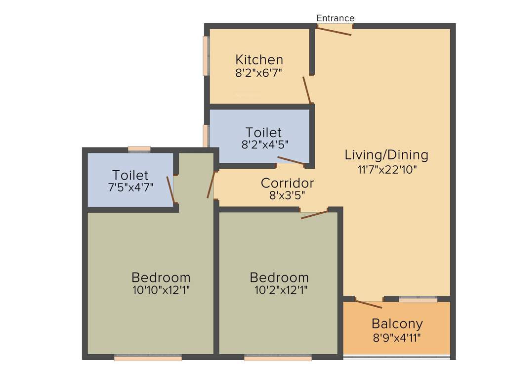 Ambuja Udvita (2BHK+2T (1,016 sq ft) 1016 sq ft)
