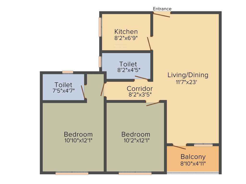 Ambuja Udvita (2BHK+2T (1,021 sq ft) 1021 sq ft)