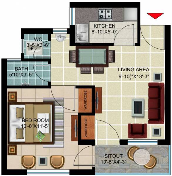 Rama Group Delhi Rama Shree Gardens (1BHK+1T (588 sq ft) 588 sq ft)