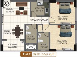 AKMA Heights (2BHK+2T (1,041 sq ft) 1041 sq ft) AKMA Heights (2BHK+2T (1,041 sq ft) 1041 sq ft)