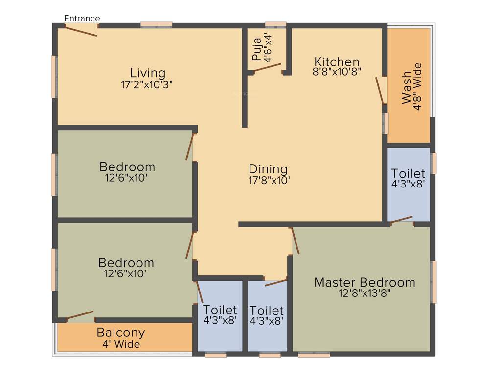 Girija Marvel (3BHK+3T (1,640 sq ft) 1640 sq ft)