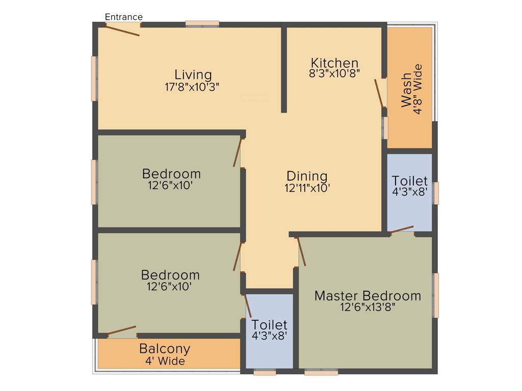 Girija Marvel (3BHK+3T (1,425 sq ft) 1425 sq ft)