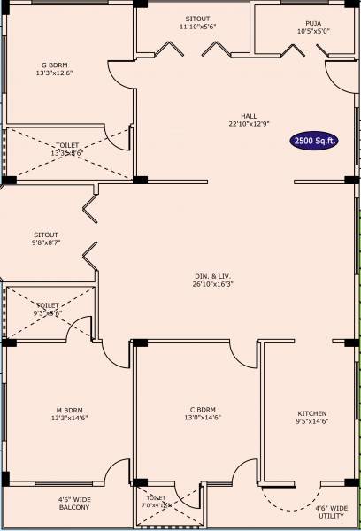 Fame Fame Heights (3BHK+3T (2,500 sq ft) + Pooja Room 2500 sq ft) Fame Fame Heights (3BHK+3T (2,500 sq ft) + Pooja Room 2500 sq ft)