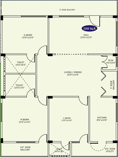 Fame Fame Heights (3BHK+3T (2,350 sq ft) + Pooja Room 2350 sq ft)