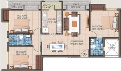 Fairyland Sai Sparsh (3BHK+2T (1,335 sq ft) 1335 sq ft)