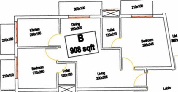 Nucleus Rhyme (2BHK+2T (908 sq ft) 908 sq ft) Nucleus Rhyme (2BHK+2T (908 sq ft) 908 sq ft)