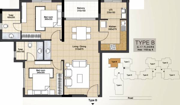 Skyline The Edge (2BHK+2T (1,103 sq ft) 1103 sq ft) Skyline The Edge (2BHK+2T (1,103 sq ft) 1103 sq ft)