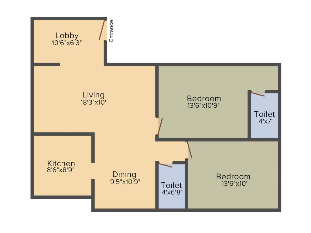 Brownstone Sri Sairam (2BHK+2T (1,089 sq ft) 1089 sq ft) Brownstone Sri Sairam (2BHK+2T (1,089 sq ft) 1089 sq ft)