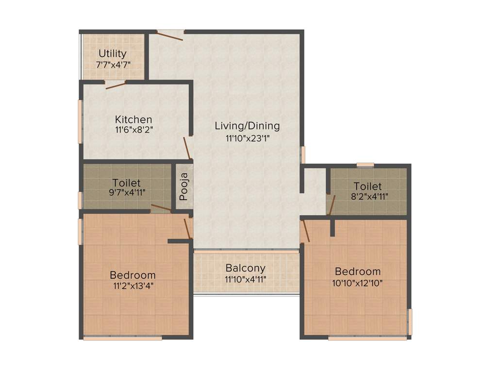 Newry Park Tower (2BHK+2T (1,253 sq ft) 1253 sq ft)